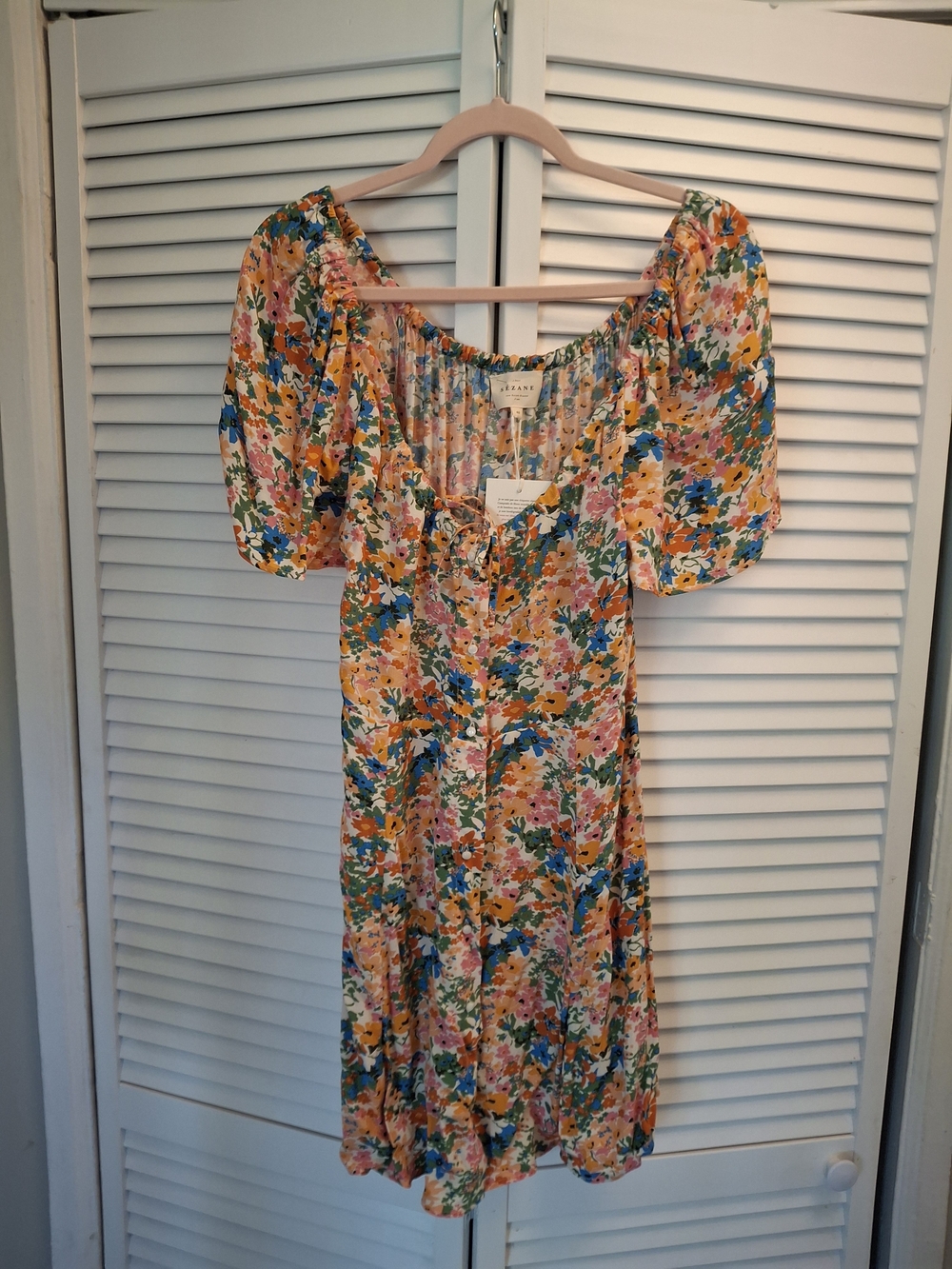 Sezane Vika Mini Dress In Spring Garden Print Sz8 NWT